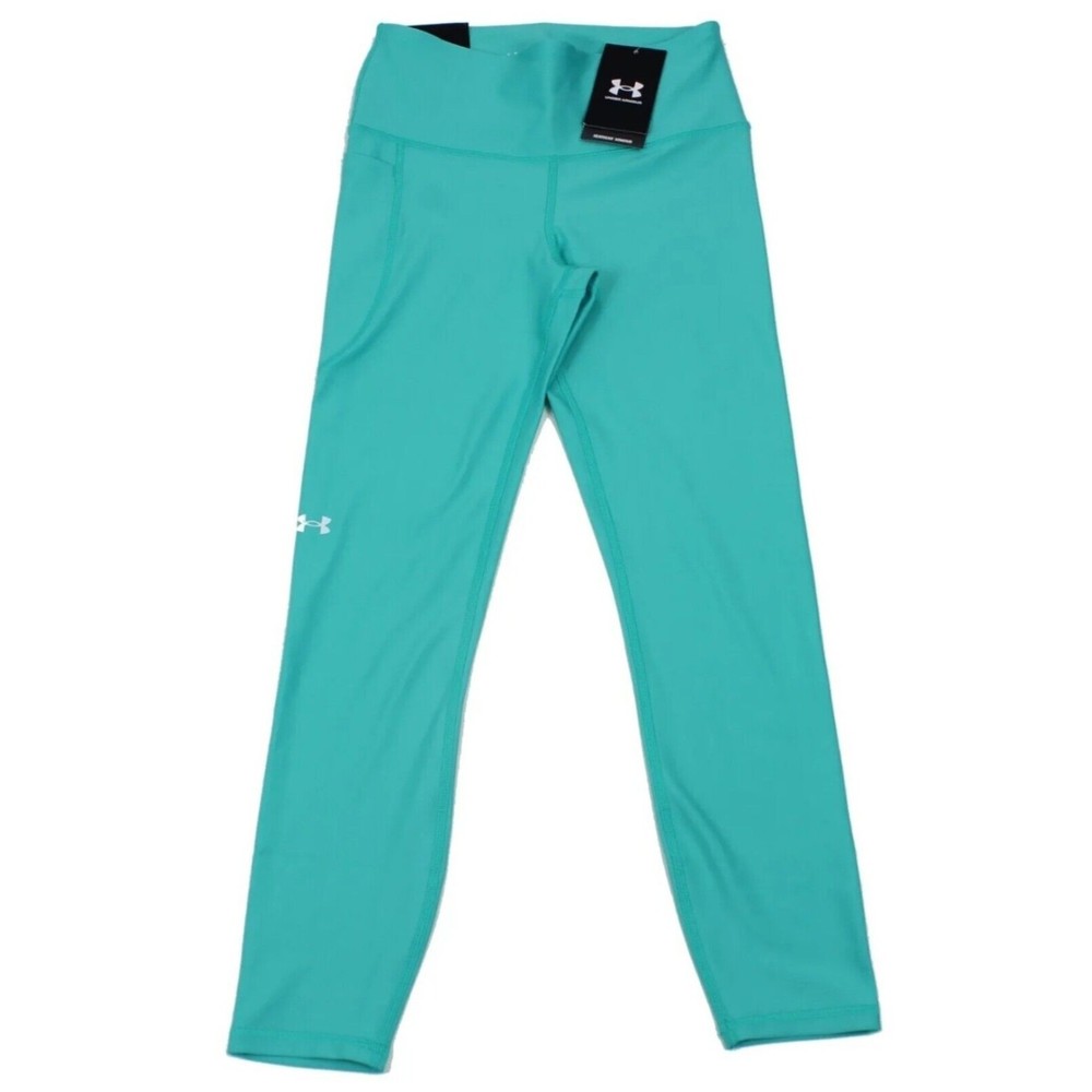 New Women's Under Armour Fitted High Rise Sport Leggings Ankle Crop - Green - S